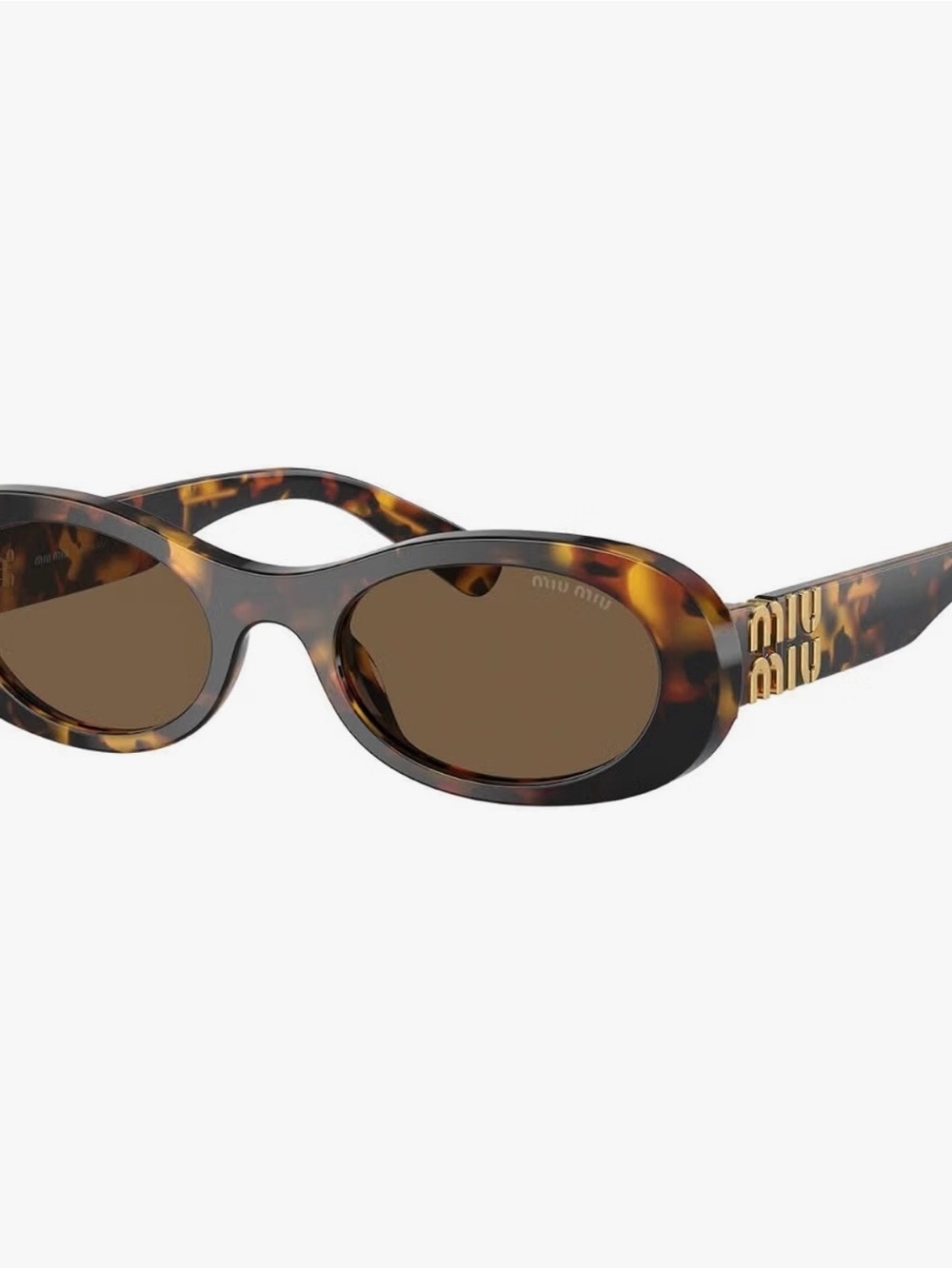 Miu Miu Tortoiseshell Oval Sunglasses - Brown Lenses